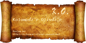 Kolompár Olivér névjegykártya